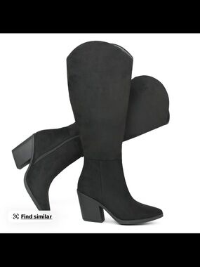 Classic Black Knee-High Women's Boots - Stylish Block Heel